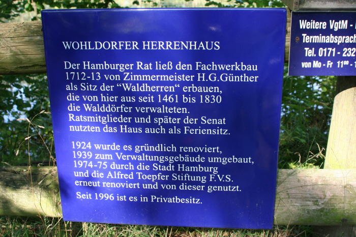 Tafel Wohldorfer Herrenhaus