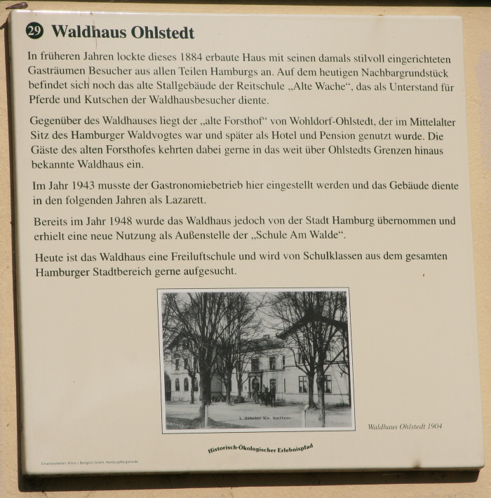 Tafel Waldhaus Ohlstedt (Freiluftschule)